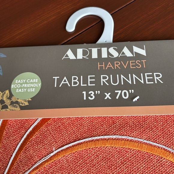 Artisan Harvest Table Runner, embroidered,cutout sunflowers & pumpkins,Fall - Picture 3 of 9